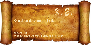 Kestenbaum Elek névjegykártya