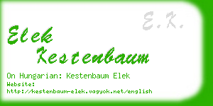 elek kestenbaum business card